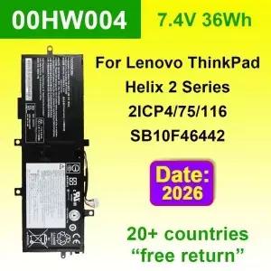 00HW004 배터리 레노버 씽크패드 헬릭스 2 20CG 시리즈 SB10F46442 2ICP4/75/116 노트북 7.4V 36Wh