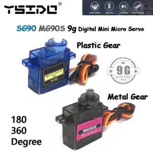 SG90 MG90S 9g 디지털 비행기 미니 학위 보트 서보 Rc 헬리콥터 80/360 Pcs SG90 360