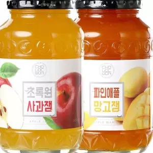 초록원 사과 잼 부드러운 사과 잼 파인애플 1kg 2개입