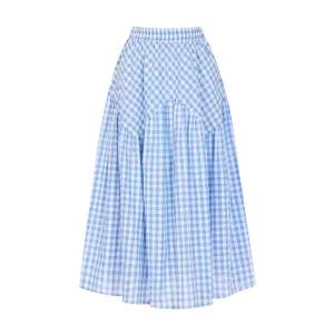 (택가129000원원)[샐리]체크패턴밴딩롱스커트_I6B-CSK003