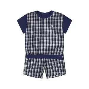 [롯데백화점]아가방 리오반팔체크배색4부상하(NAVY) 01T333015
