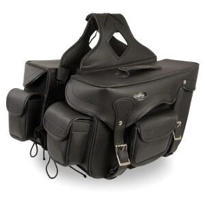 MILWAUKEE LEATHER SH66602 지퍼 오프 더블 사이즈 포켓 - 스터드 새들백 원 오토바이 PVC 오버 스로우