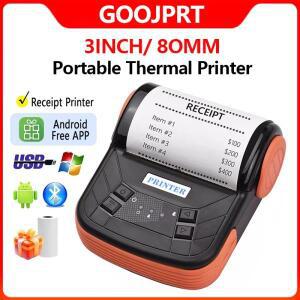 GOOJPRT 휴대용 80mm  열전사 영수증 프린터 모바일 티켓 빌 BT USB 안드로이드 폰 와이어