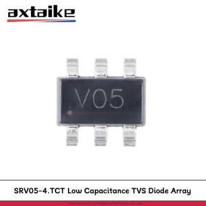 50PCS SRV05-4 SOT23-6 어레이 단방향 4 채널 5V 350W ESD SMD 저용량 TVS 다이오드