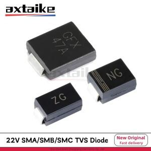 20PCS SMAJ22A DO-214AA/AC/AB SMD 400W 1500W 22V 단일 양방향 TVS 다이오드