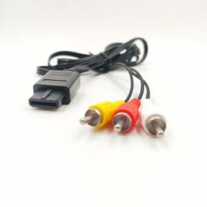 슈퍼 닌텐도호환 SNES N64 게임큐브 블랙 컬러용 RCA AV 오디오 비디오 컴포지트 케이블 코드 3개