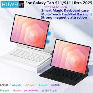 갤럭시 탭 S11 울트라 14.6'' 2025 SM-X930 X936B용 매직 키보드 케이스 스마트 커버 폴리오 11'' X730 X7