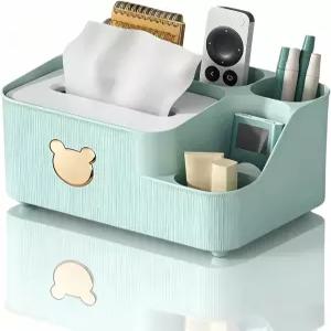 수납 기능이 있는 다기능 티슈 박스 커버 사각 홀더 및 원격 모던 큐브 침대 옆 정리함 나이트스탠드 엔드