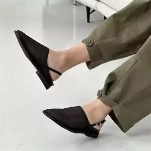 [에이치플러스몰]여성 여름 샌들 굽높이2cm 시스루 발등 커버 샌들 메쉬 로우