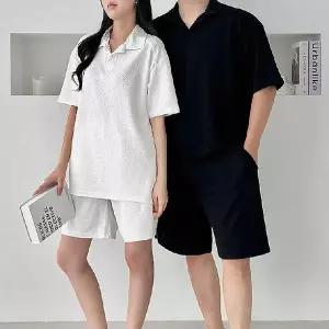 남자 여자 카라넥 여름 상하세트 외출복 홈웨어 코디세트