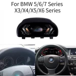 BMW 5/6/7 X3/X4/X5/X6용 LCD 안드로이드 스크린 속도계 자동차 디지털 클러스터 가상 조종석 대시보드 계