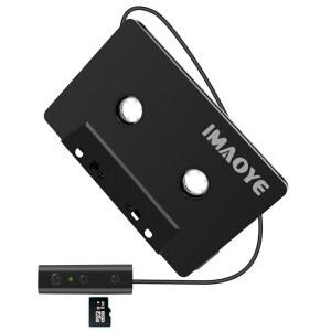 IMAOYE Bluetooth 5.1 차량 오디오 스테레오 카세트 테이프 컨버터 카세트가 지원 TF 카드를 충전하는 동안 작동합니다
