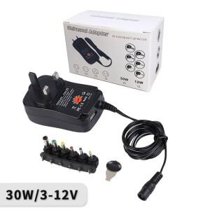 UK EU 범용 전원 어댑터 AC DC 충전기 컨버터 5V 2.1A USB 포트 6 개 잭 커넥터  3V 4.5V 5V 6V 7.5V 9V 12