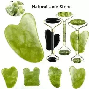 천연 옥 페이스 마사지 Gua Sha 스톤 Guasha Masaje 페이셜 보드 Acupoint 케어 스파 도구 얼굴