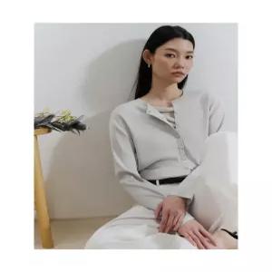 에잇세컨즈 라운드넥 크랍 가디건 그레이 35645AWM23 6299545