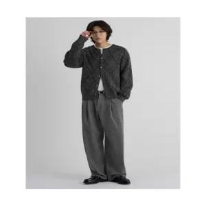 에잇세컨즈 아가일 패턴 라운드 카디건 그레이 45615AMC43 5920806