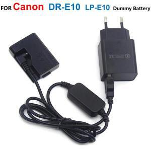 DR-E10 LP-E10 가짜 배터리 + 충전기 어댑터 Canon EOS 1200D X90 X80 X70 X50 T5 T6 T7 용 USB 전원 케이