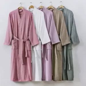 순면 목욕가운 남녀공용 사계절 가운 타월소재 가정 핑크 기모노 커플 기모노 사계절 순면 핑크 M