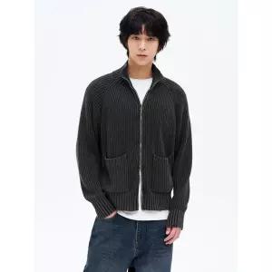 에잇세컨즈 가먼트 워싱 하이넥 집업 카디건 애쉬 45515ACQ14 4704058