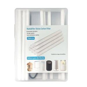 10팩 필터 면 교체 코어, USB 구동 스마트 용 트리밍 가능한 면봉 - 자동차, 사무실, 침실, 미니 액세서리(5.91인치)와 호환 가능