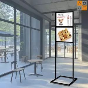 국산 A3 2단 가로형 사이드 투입식 철제 모던입간판 컨벤션 개업선물 가게 호텔
