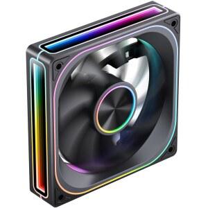 ZA-120B PC 케이스 팬, 무소음 컴퓨터 알루미늄 M&F 인피니티 2400RPM, PWM 블랙 28mm, ARGB 4면 헤드, 두께 명판, 통합 미러