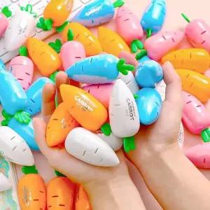 미니 당근 컬러 디자인 연필깎이 핸드형 여자아이문구