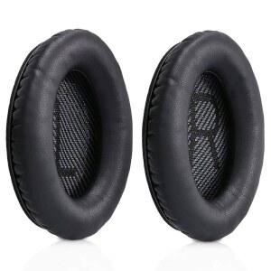 보스 콰이어트 컴포트 QC35 / 35II QC25 QC15 QC2 AE2I AE2W 사운드트루 AEII 헤드폰 격리 메모리 폼 쿠션 - 이어패드 교체 블랙
