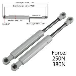 2pcs 250N 380N 범용 195mm 자동차 스트럿 바 RV 침대 창 버스 캐러밴 용 스프링 후드 지원 막대 충격