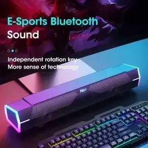 4D 서라운드 사운드바 스테레오 서브우퍼 블루투스 5.0 유선 컴퓨터 스피커(PC 노트북 게임용 홈시어터)