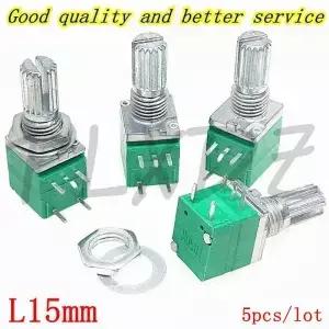 5pcs RV097NS 1K 5K 10K 20K 50K 100K 500K B5K 스위치 오디오 5PIN 샤프트 15mm 씰링 전위차계