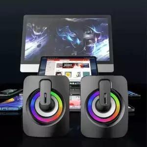미니 컴퓨터 스피커 서브우퍼 홈 스테레오 서라운드 사운드 3.5MM AUX 음악 플레이어 및 노트북에