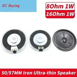 2개 50MM 8옴 16옴 1W 라우드 스피커 8R 16R 1와트 초박형 혼 8 원형 오디오 DIY 전자제품용