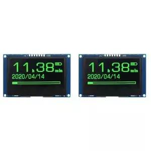 SURPISE2개 2.42인치 OLED 디스플레이 모듈 128X64 SSD1309 SPI I2C 직렬 인터페이스 고화질 LCD 화면 녹색