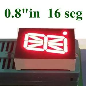 0.8 0.8인치 빨간색 16 세그먼트 디스플레이 27.7x20mm 디지털 튜브 공통 양극/음극