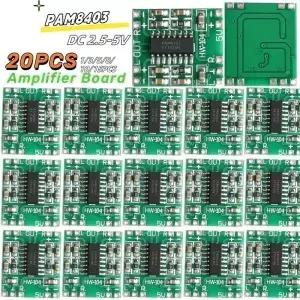 120PCS PAM8403 오디오 2x3W 8403 클래스 D 스테레오 모듈 5V 전원 용 미니 디지털 전력 보드