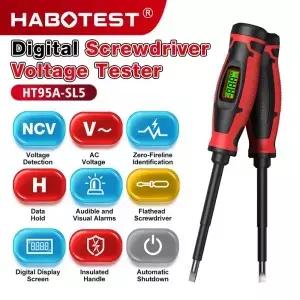 HABOTEST HT95ASL5 디지털 스크류드라이버 전압 테스터 601000V AC NCV 감지 LCD 디스플레이 전기 펜