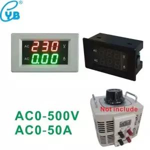 단상 Variac 분할 유형 AC 0500V LED 볼트 패널 미터 디지털 전압계 전류계 용 050A 전압 전류 측정기