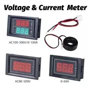 0.56 디지털 전압계 전류계 AC 0100A LED 디스플레이 전압 전류 측정기 테스터 감지기
