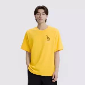 N262UTS960 라텔 리젠 동물 실루엣 그래픽 세미오버핏 반팔 티셔츠 YELLOW
