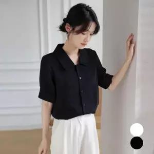 베이직 이중카라 포인트 하객룩 오피스룩 셔츠 캐주얼