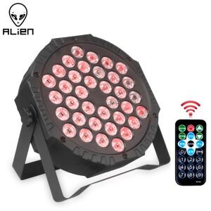 외계인 36 LED RGB 풀 컬러 플랫 파 라이트 DMX 512 DJ 디스코 휴일 크리스마스 웨딩 쇼 사운드 활성화 무