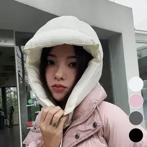 셀럽하우스 따뜻한 패딩 편한 후드 페이크