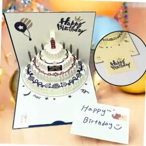 생일 축하 입체 카드 팝업 케이크 이색 감사 편지지 파티 용품 입체카드 케이크카드 팝업카드