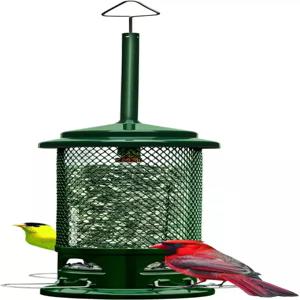 다람쥐 방지 야생조류 먹이통 레거시 금속 소재 씹기 새 모이통 4구 횃대 대용량 1.2kg 피더 세척 용이