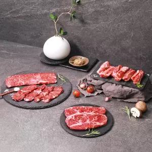 블랙비프 냉장 소고기 구이용 모듬 1kg 골라담기 ( 부채살 600g / 척아이롤 200g / 살치살 200g)