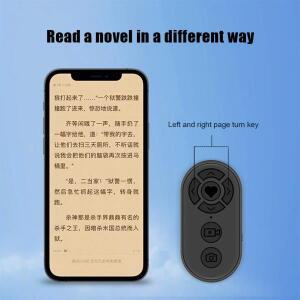 충전형 블루투스 호환 리모콘 7 버튼 비디오 페이지 터너용 무선 휴대핸드폰 셀카  셔터