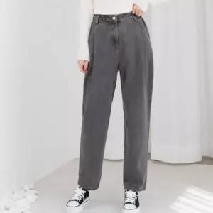 친절한탄씨 TBZ JJM-SS567 여자핀턱오버핏배기청바지 그레이 청바지 여자청바지 여성청바지