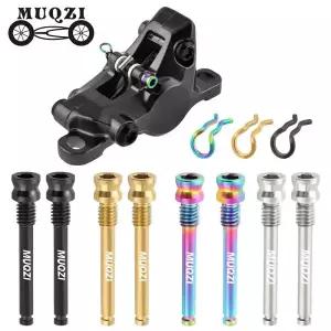 MUQZI 2pcs 티타늄 볼트 자전거 디스크 브레이크 캘리퍼스 경량 장착 나사 고정 클립이있는 도로 MTB 패드