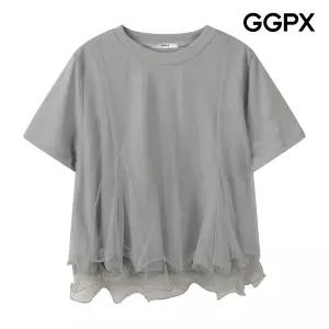 피엑스 GGPX 러블리 쉬폰 배색 티셔츠 GQ6TS001F 3454823